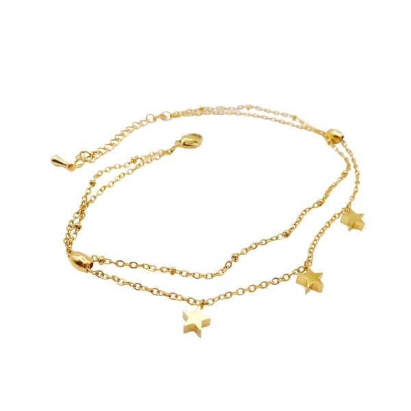 Tobillera Doble Estrellas