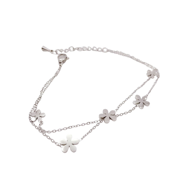 Pulsera Flores Plata