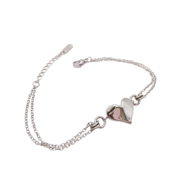 Pulsera Corazón Ondulado Plata