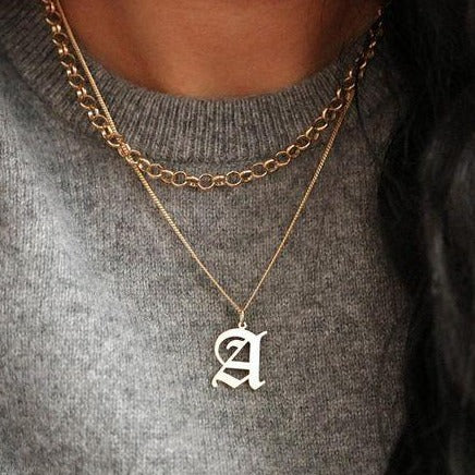 GOTHIC LETTER NECKLACE