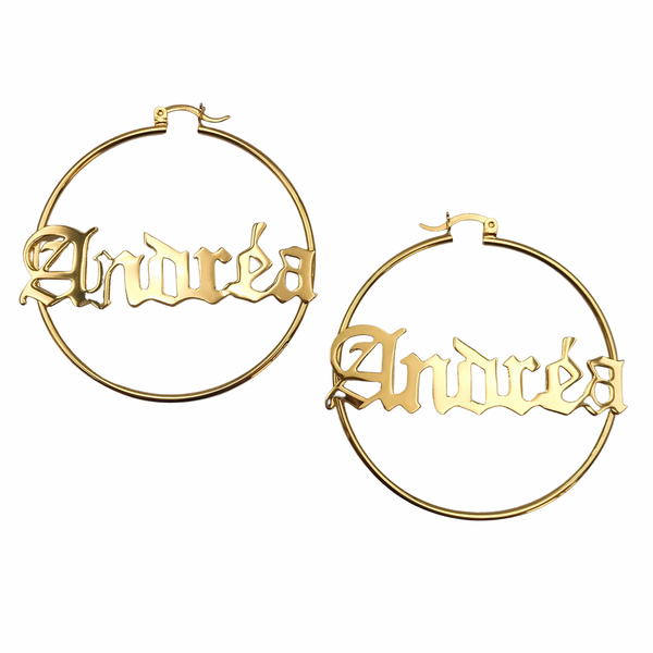 GOTHIC NAME HOOPS