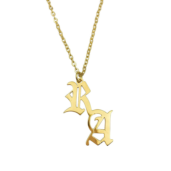 GOTHIC DOUBLE LETTER NECKLACE